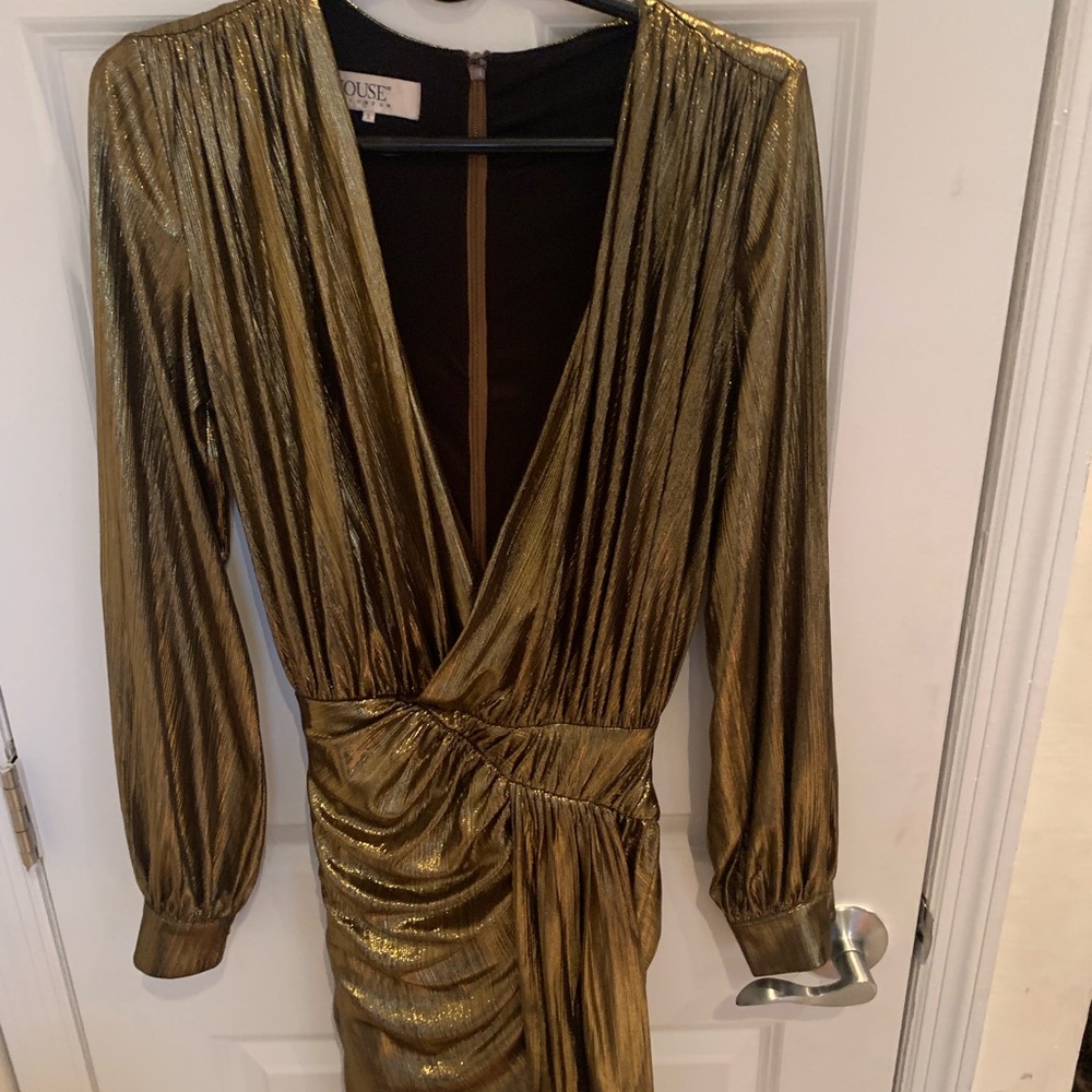 House of CB Gold Metallic Dress